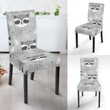 Cute Raccoons Leaves Dot Dining Chair Slipcover