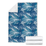 Shark Hand Drawn Premium Blanket