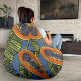 Colorful Papaya Tropical Leaves Bean Bag Cover