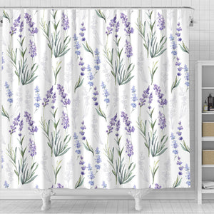 Hand Painting Watercolor Lavender Shower Curtain Fulfilled In US