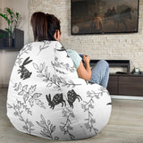 Crows Floral Wreath Rabbit Pattern Bean Bag Cover