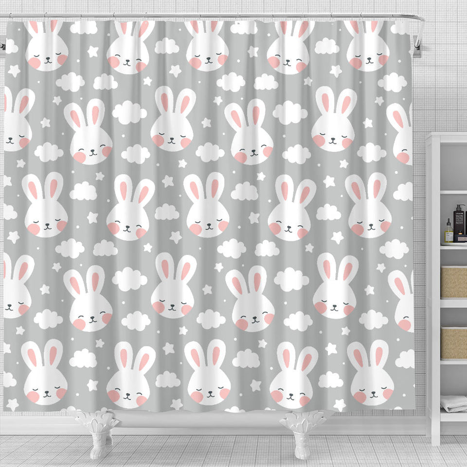 Rabbit Cloud Pattern Shower Curtain Fulfilled In US