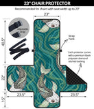 Koi Fish Carp Fish lotus pattern Chair Cover Protector