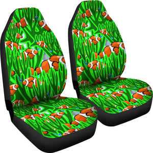 Clown Fish Pattern Print Design 01 Universal Fit Car Seat Covers