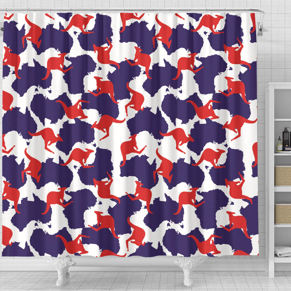 Kangaroo Australian Pattern Shower Curtain Fulfilled In US