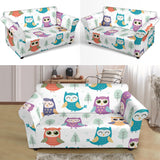 Cute Owl Pattern Loveseat Couch Slipcover