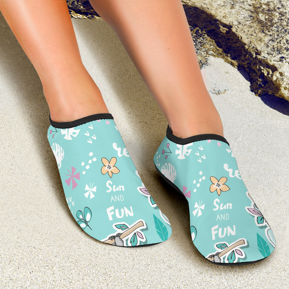 Cute Koalas Blue Background Pattern Aqua Shoes