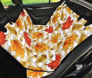 Maple Leaf Oak Leaf Acorns Beige Striped Background Dog Car Seat Covers