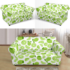 Lime Design Pattern Loveseat Couch Slipcover