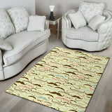 Mustache Beard Pattern Print Design 01 Area Rug