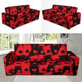 Casino Cards Suits Pattern Print Design 02 Sofa Slipcover