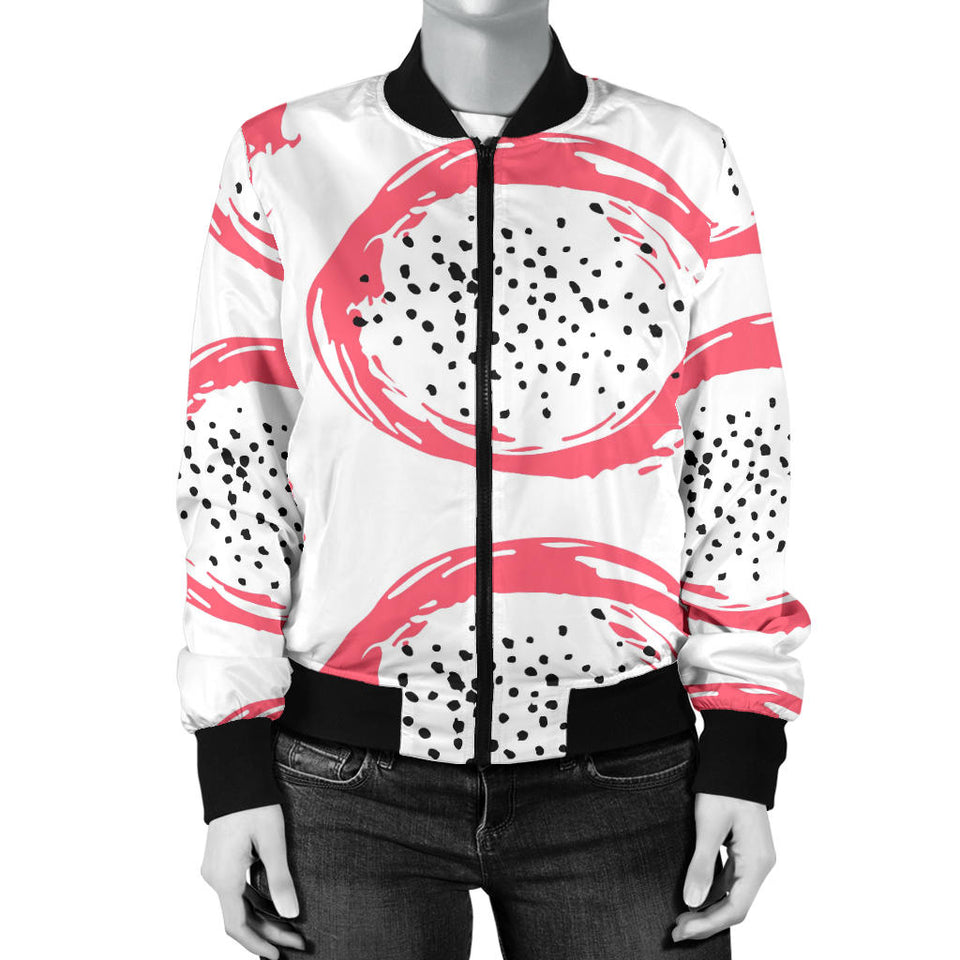 Hand Drawn Dragon Fruit Women'S Bomber Jacket