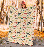 Mustache Beard Pattern Print Design 03 Premium Blanket