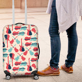 Red Blue Guitar Pattern Luggage Covers