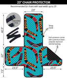 Boomerang Australian aboriginal ornament blue background Chair Cover Protector