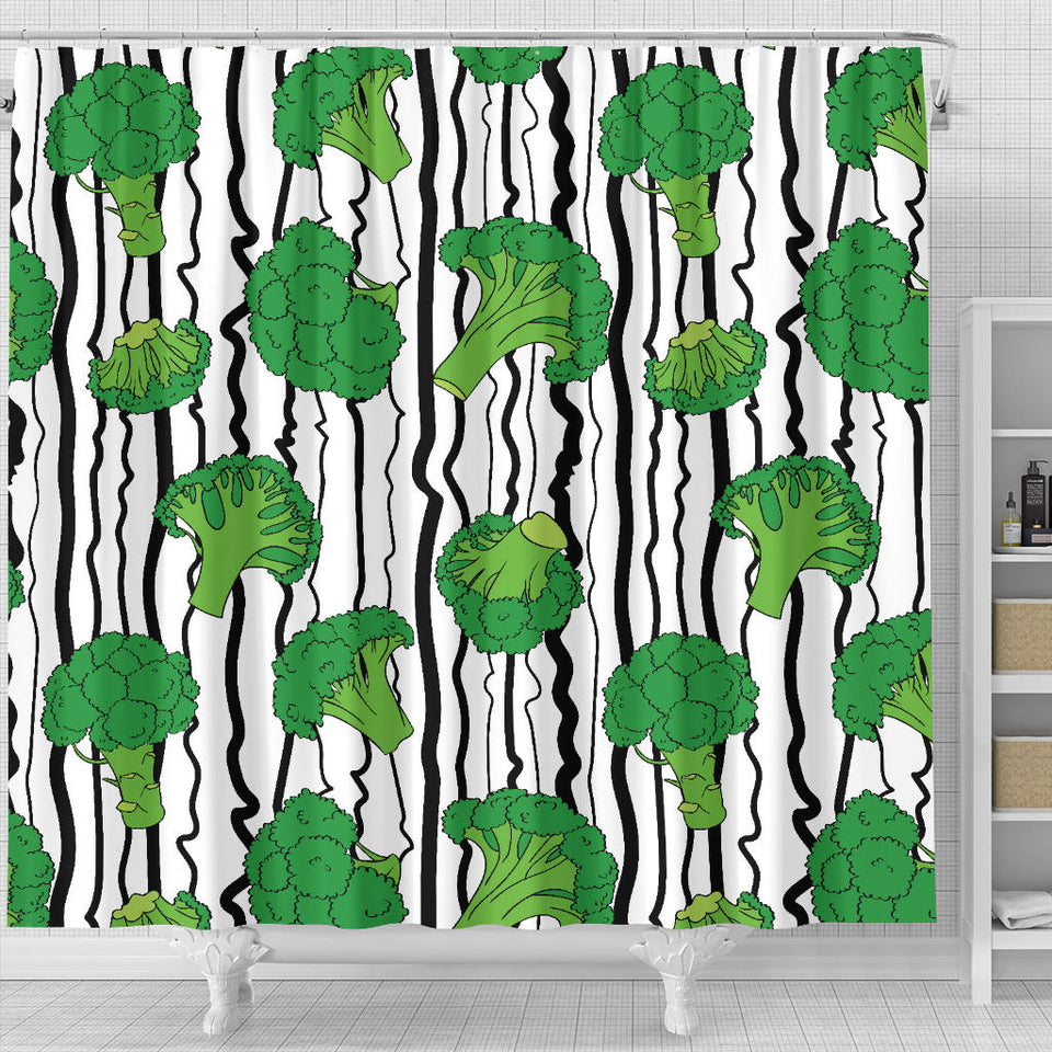 Cool Broccoli Pattern Shower Curtain Fulfilled In US