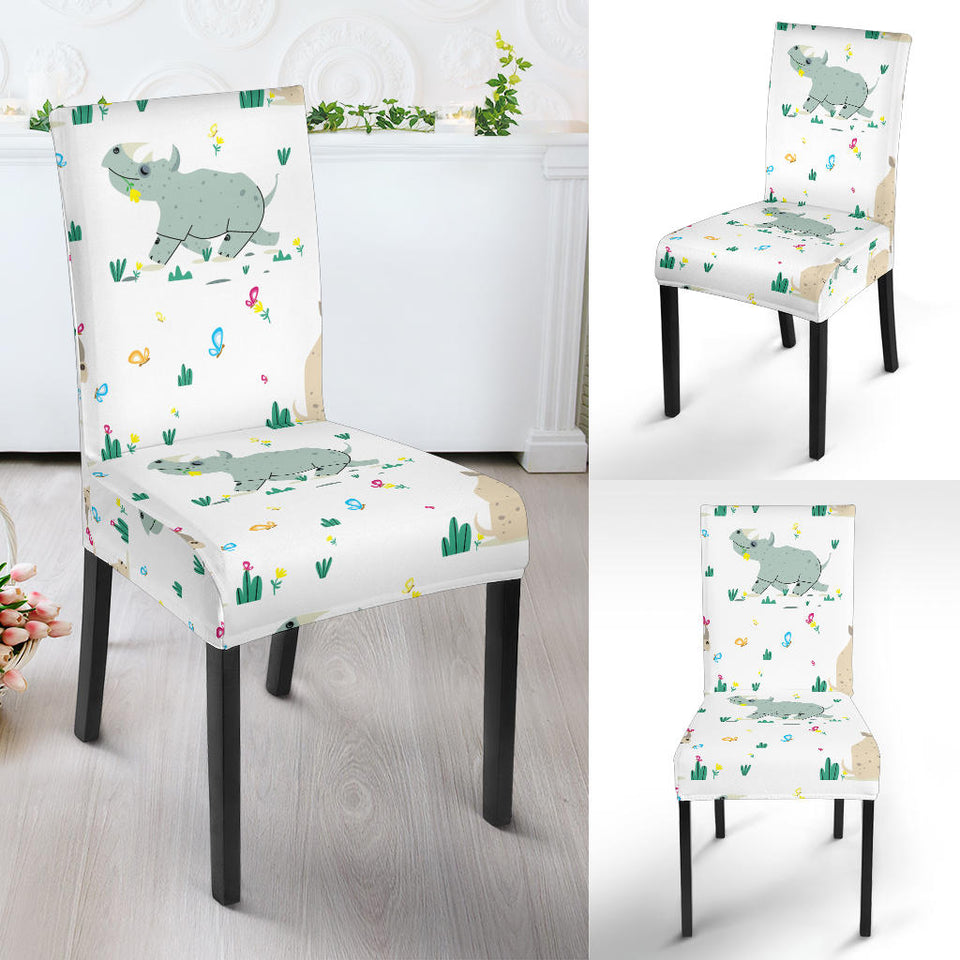 Cute Rhino Pattern Dining Chair Slipcover