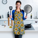 Sunflowers Ribbon Background Adjustable Apron