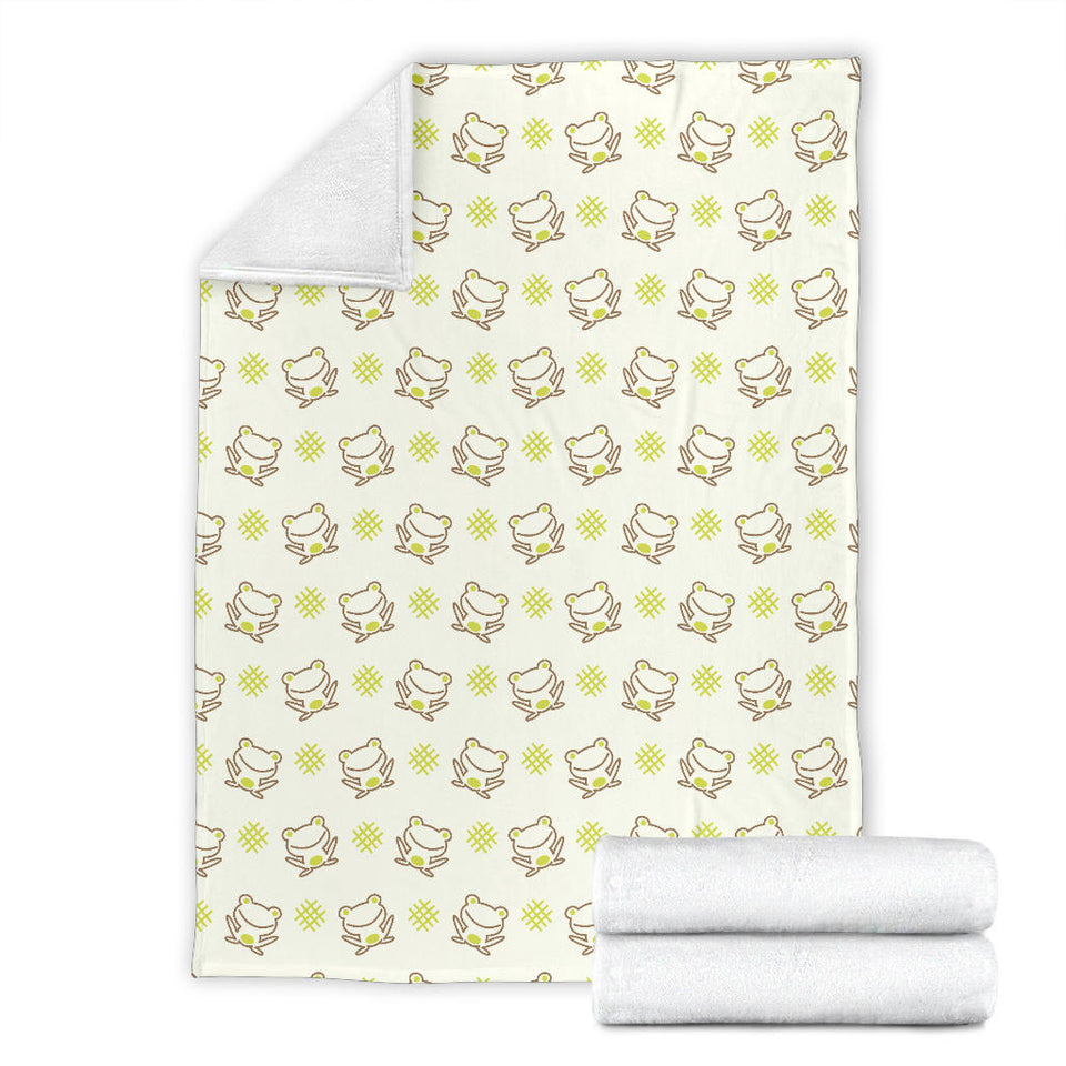 Cute Cartoon Frog Baby Pattern Premium Blanket