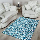 Hibiscus Pattern Print Design 04 Area Rug