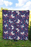 Colorful Butterfly Flower Pattern.Eps Premium Quilt