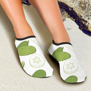 Cucumber Sketch Pattern Aqua Shoes