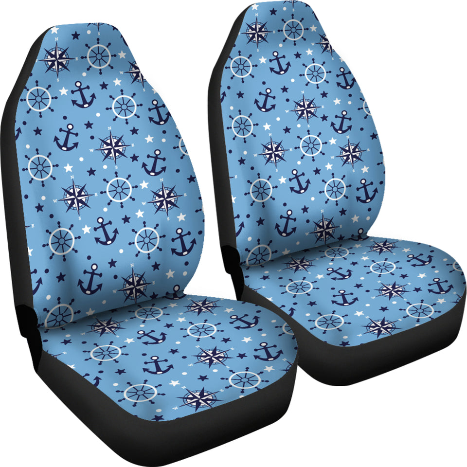 Anchors Rudder Compass Star Nautical Pattern  Universal Fit Car Seat Covers