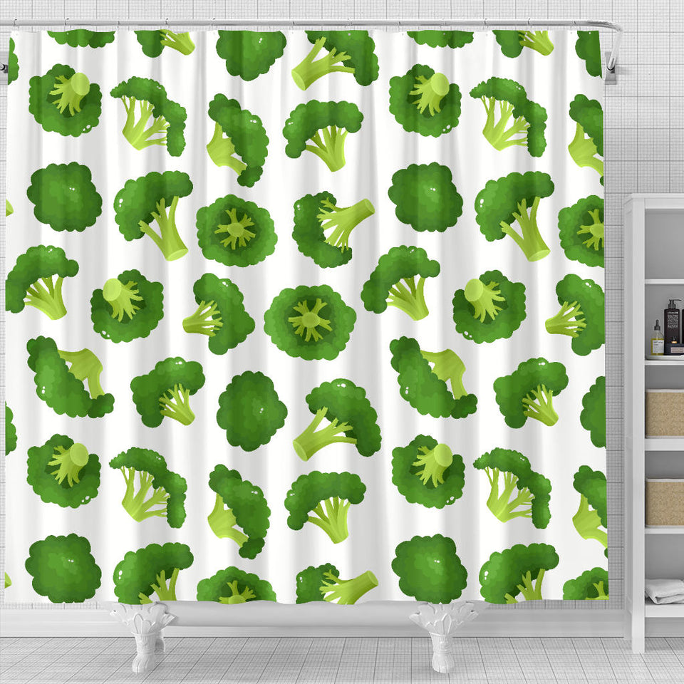 Cute Broccoli Pattern Shower Curtain Fulfilled In US