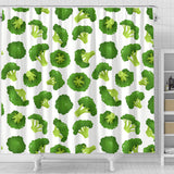 Cute Broccoli Pattern Shower Curtain Fulfilled In US