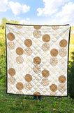 Gold Texture Mushroom Pattern Premium Quilt
