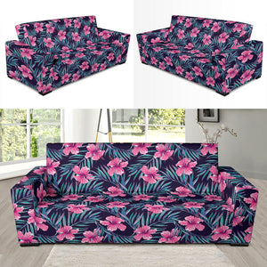 Hibiscus Pattern Print Design 05 Sofa Slipcover