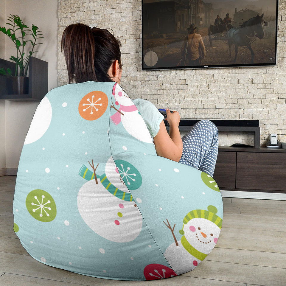 Cute Snowman Snowflake Pattern Bean Bag Cover