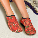 Red Tomato Pattern Aqua Shoes