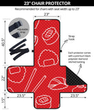 sushi pattern red background Chair Cover Protector