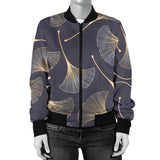 Gold Ginkgo Leaves Women'S Bomber Jacket