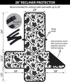 Crow dark floral pattern Recliner Cover Protector