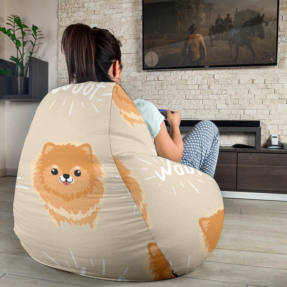 Cute Brown Pomeranian Puppy Bean Bag Cover