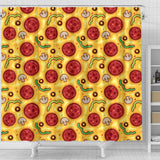 Pizza Texture Pattern Shower Curtain Fulfilled In US