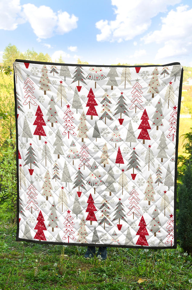 Cute Christmas Tree Pattern Premium Quilt