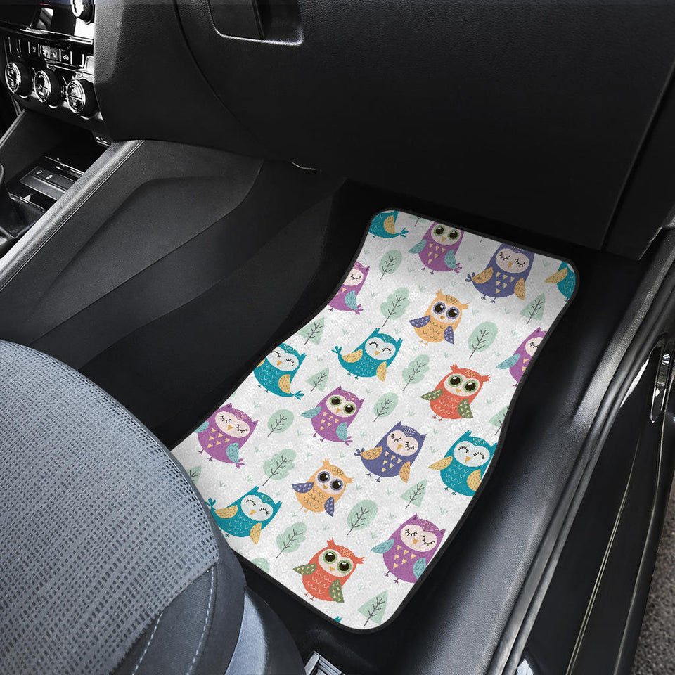 Cute Owl Pattern Front Car Mats