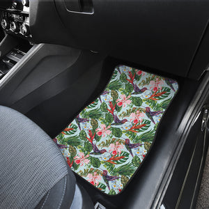 Hummingbird Pattern Print Design 05 Front and Back Car Mats