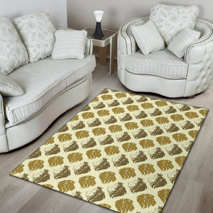Lion Pattern Print Design 02 Area Rug
