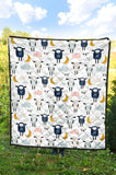 Cute Sleeping Sheep Moon Cloud Pattern Premium Quilt
