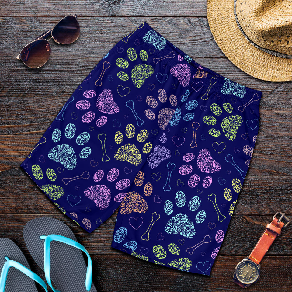 Dog Paws Pattern Print Design 02 Men Shorts