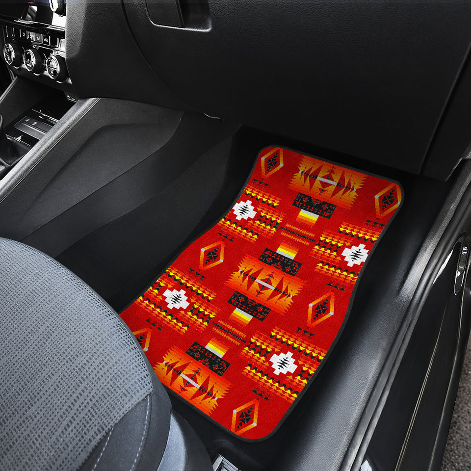 Seven Tribes Red Front Car Mats (Set Of 2)