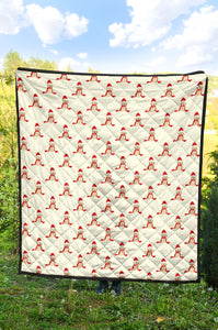 Golden Retriever Pattern Print Design 01 Premium Quilt