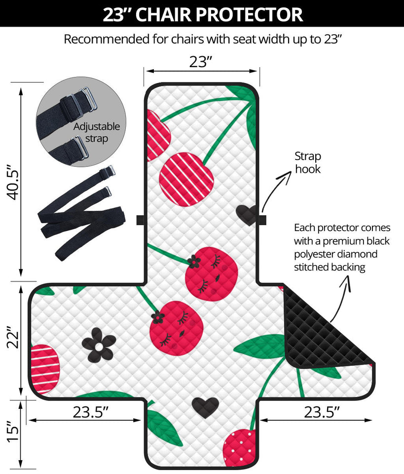 cherry pattern white background Chair Cover Protector
