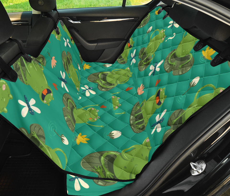 Cute Frog Dragonfly Design Pattern Dog Car Seat Covers