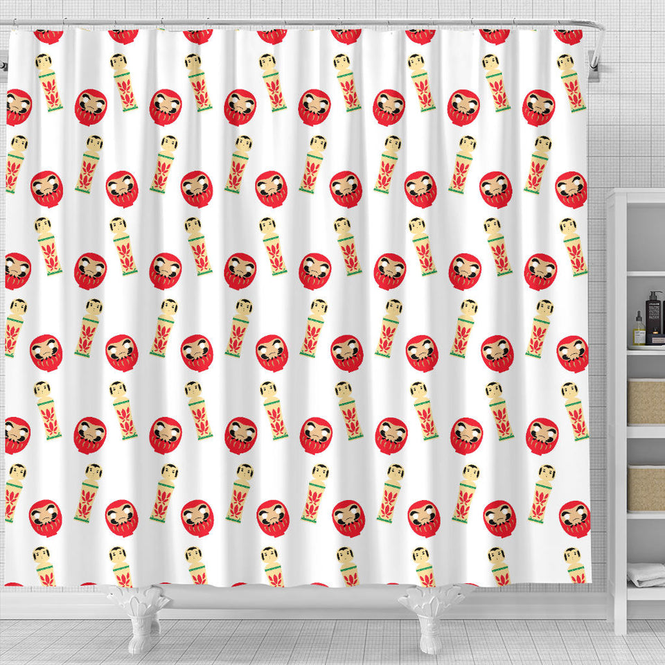 Daruma Japanese Wooden Doll Shower Curtain Fulfilled In US