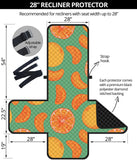 orange fruit pattern green background Recliner Cover Protector
